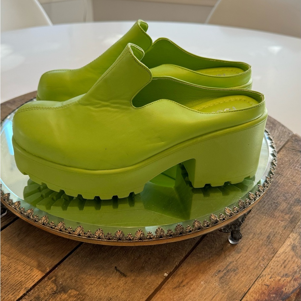 Koi Footwear Kiwi Chartreuse Slip On Mules